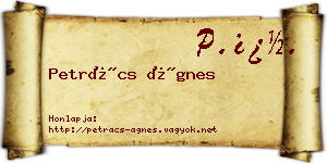 Petrács Ágnes névjegykártya